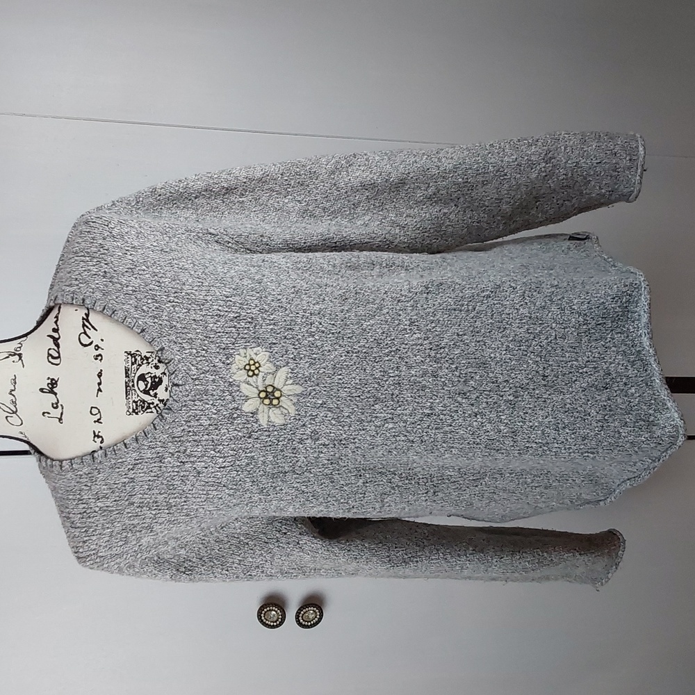 Woolrich|Womens Gray Knit Textured Soft Alpaca/Lambswool Sweater Vintage Sz. L